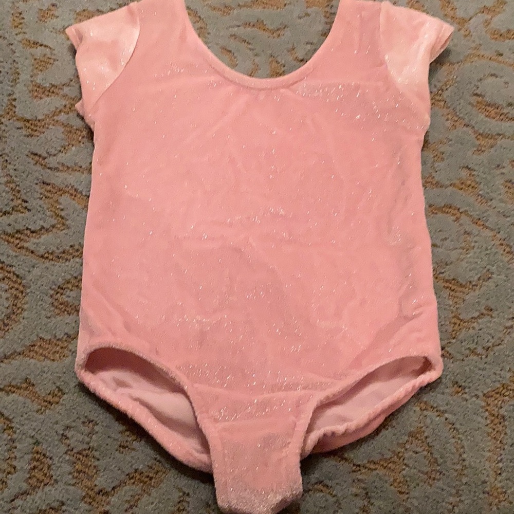 Girls pink velvet dance leotard